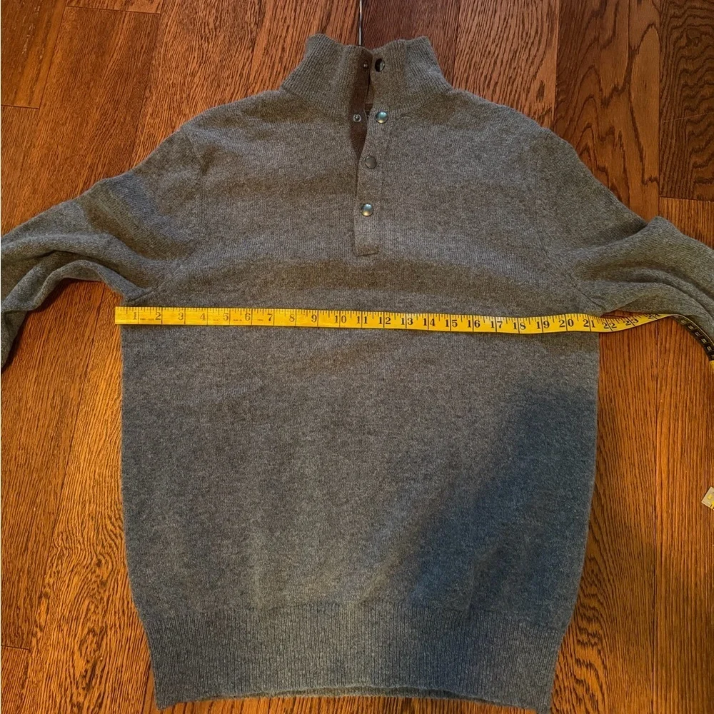 Banana Republic Gray Snap Button Quarter Alpaca Wool Blend Sweater Medium
